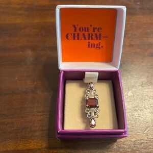 Lori Bonn Sterling Silver garnet and topaz quartz slide charm